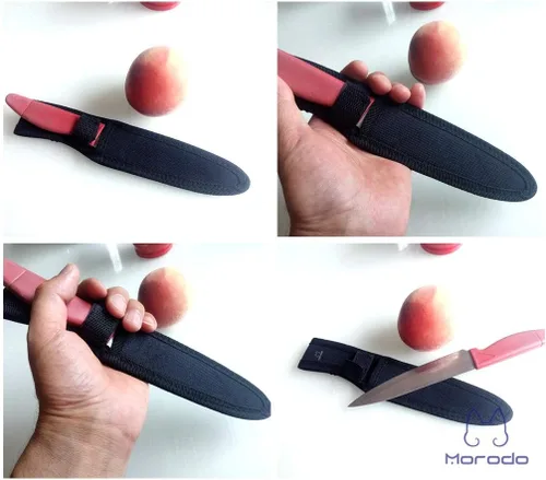 Vista 5 de Cuchillo de fruta de 3.5 a 5.3 pulgadas, cuchillo universal, funda de vaina (nailon negro)