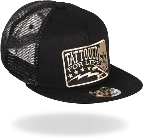 Vista 3 de Hot Leathers GSH2003 - Gorro de calavera y pernos tatuados para la vida, Negro
