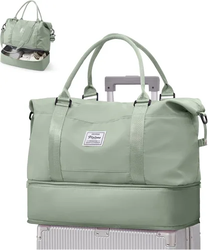 Vista 26 de VECAVE Bolsa de viaje para mujer, bolsa deportiva para gimnasio, E20-Púrpura profundo, Grande, Bolsa de viaje