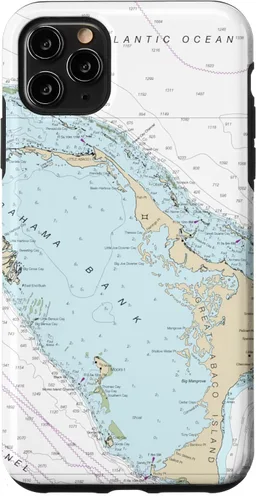 Vista 13 de iPhone 16 Nautical Chart - Abaco Islands, Bahamas, Caribbean Case