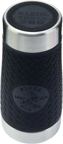 Vista 12 de Klein Tools 55580 - Vaso de acero inoxidable con tapa abatible, taza de vacío de doble pared de 20 oz para comerciantes, con funda antideslizante