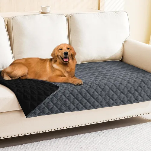 Vista 46 de Smiry Funda Impermeable para Cama de Perro Manta para Mascotas, Manta Suave y Lavable para Perros para Muebles Cama Sofá Sofá Reversible, a Cuadros