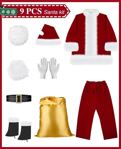 Vista 2 de Trajes de Santa Claus para navidad, trajes para fiesta, disfraces, cosplay
