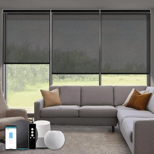 Vista 13 de Persianas enrollables inteligentes, persianas enrollables con cable 1% de apertura, compatibles con Google Home Alexa, persianas automáticas 1%