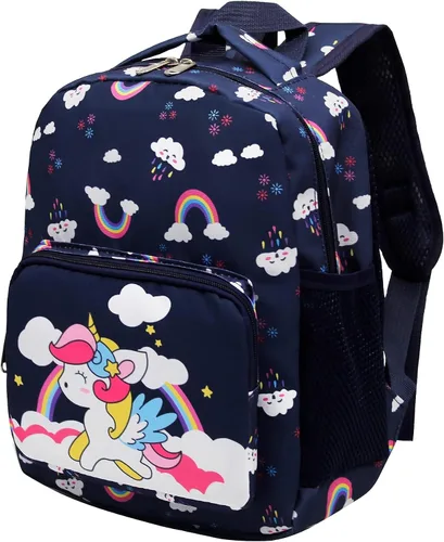 Vista 15 de Mochila de dibujos animados para niños pequeños de 3 a 4 años Dinosaurio Negro