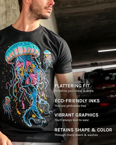 Vista 3 de INTO THE AM Camisetas gráficas de astronauta para hombre S - 4XL