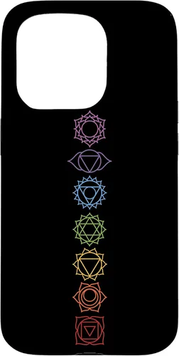 Vista 14 de Funda para iPhone 13 Pro Max, regalo espiritual Zen Rainbow Chakras alineados para amantes del yoga