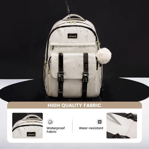 Vista 5 de LOVEVOOK - Mochila de regreso a clases para adolescentes, mochila escolar para niñas de 14 a 16 años, linda mochila para estudiantes, bolsa de viaje