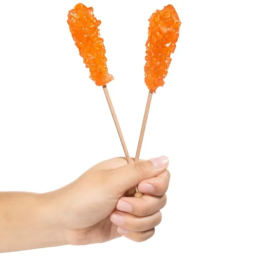 Vista 3 de Candy Envy - Palitos de azúcar Orange Café Mini Rock Candy - 36 agitadores de bebidas envueltos individualmente - Palitos Swizzle con sabor a naranja