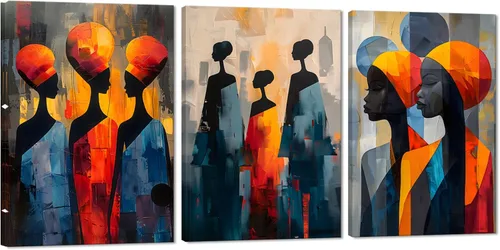 Vista 87 de MAMAGO Lienzo decorativo para pared, pintura de belleza dorada y negra, fotos de mujeres africanas, hermosos pósteres de mujer negra, impresiones