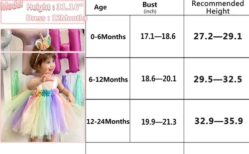 Vista 2 de Baby Girl CostumeToddler Girls Tulle Dress Pink Tutu Skirt Princess Birthday Sundress with Headband