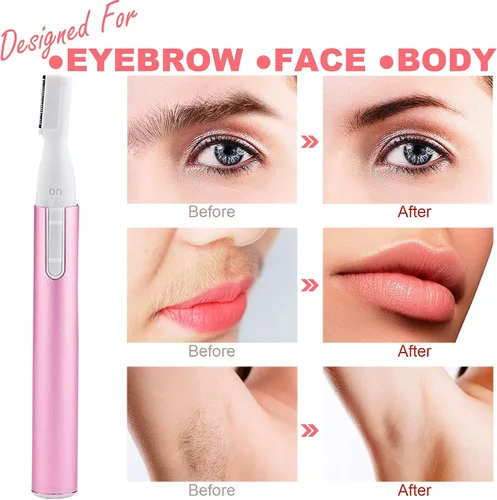 Vista 2 de LAIKME Recortador eléctrico de cejas para mujeres, depilación facial para hombres, mini depiladora para bikini, removedor de cara, barbilla