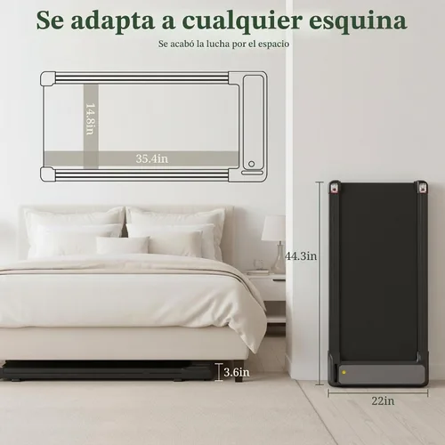 Vista 7 de [Usado] Caminadora Walking Pad, Cinta de Correr Portátil 3 en 1 Debajo del Escritorio para Casa Espacios Pequeños, Cinta de Correr Plegable Compacta