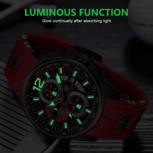 Vista 6 de Relojes de pulsera mini para hombre, cronógrafo de cuarzo con correa de silicona, impermeable, luminoso, con fecha automática