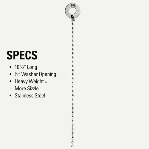 Vista 4 de Meinl Platillos Tocino Platillos Sizzler - Sonido de remache sin taladro, Paseo/Choque/China Stainless Beaded Chain, Instant Sizzle, Low-Profile