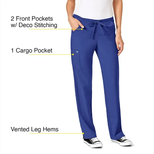 Vista 2 de Pantalón quirúrgico con cordón para mujer, berenjena, 3X T, Berenjena, 3X