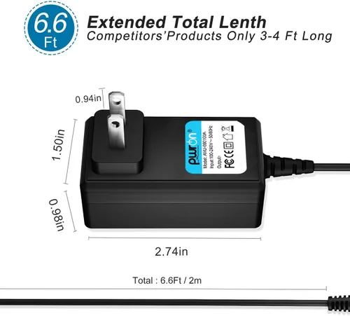 Vista 4 de (cable de 6.6 pies) adaptador de CA para Oreck QS110 Series QS110L escoba electrónica Quickstick Vac Cleaner