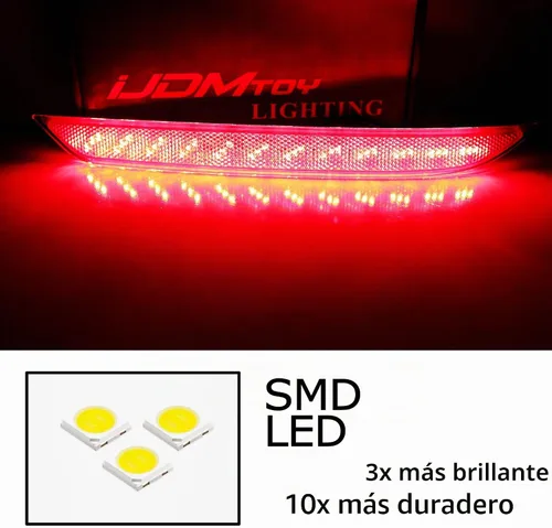 Vista 2 de iJDMTOY OE-Spec Luces Reflectoras LED Completas de Parachoques Inferior con Lente Roja Compatible con Honda Accord Sedán 2016-2017, Funcionan como