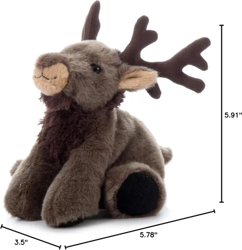 Vista 8 de The Petting Zoo Peluche de alce, regalos para niños, animales salvajes del zoológico Onez, juguete de peluche de alce de 9 pulgadas