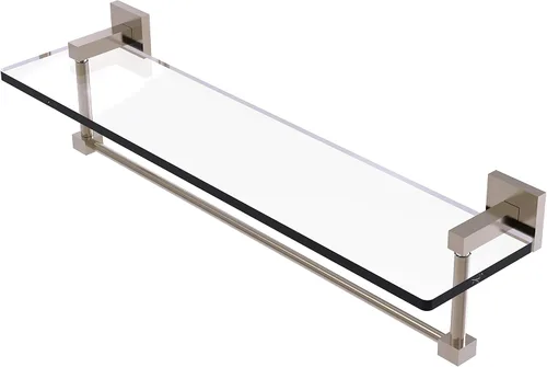 Vista 3 de Allied Brass MT-1-16TB Montero Collection - Estante de cristal integrado para tocador de 16 pulgadas, color negro mate