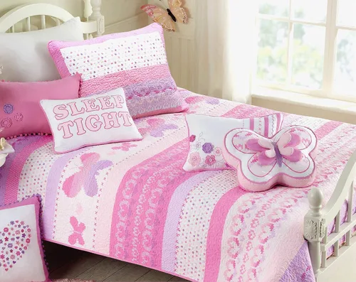 Vista 17 de Cozy Line Home Fashions - Juego de ropa de cama reversible de lunares y rayas en negro, blanco y rosa, con estrellas, de 100% algodón, colcha