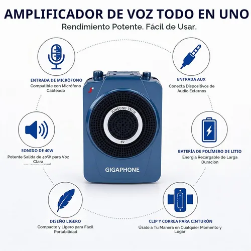 Vista 2 de SV - Amplificador de voz portátil de 40 W con micrófono, micrófono de mano y auriculares con cable incluido para profesores, instructores, guías