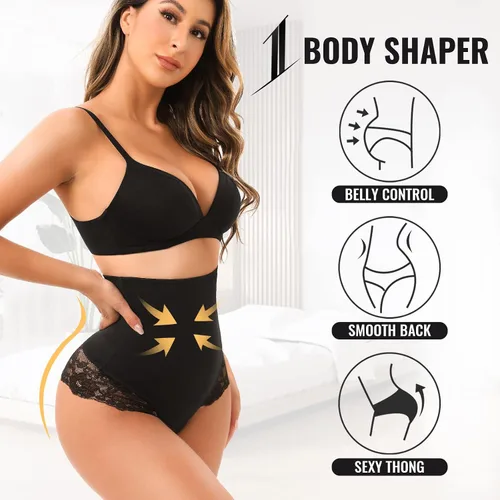 Vista 2 de Tanga moldeadora de cintura alta para mujer con control de abdomen, ropa