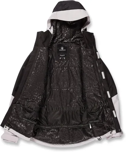 Vista 3 de Volcom Chaqueta con capucha Bolt para mujer, con aislamiento para snowboard y esquí, Negro
