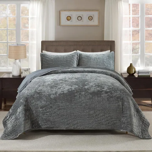 Vista 66 de HoneiLife Juego de ropa de cama tamaño Queen, juego de edredón de microfibra para cama Queen, colchas ligeras de 3 piezas, edredones reversibles