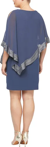 Vista 2 de SL Fashions Vestido de capa de talla grande para mujer