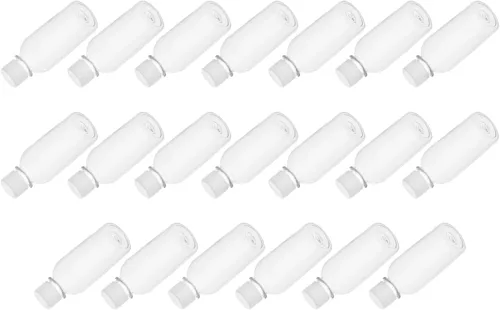 Vista 2 de Aicosineg 20 recipientes de plástico de 5.1 fl oz, botella de reactivo químico de laboratorio, botella de almacenamiento de boca pequeña de 5.07 5.1