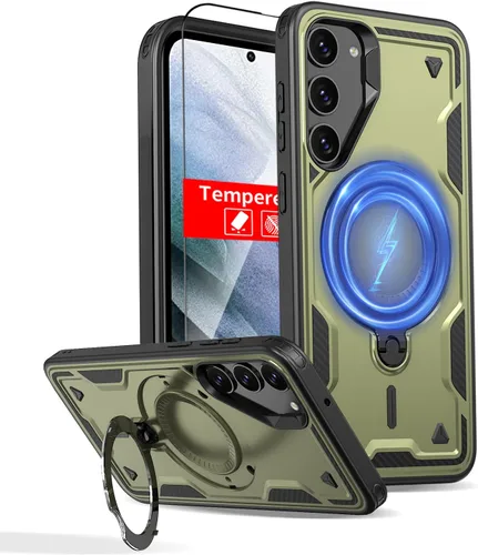 Vista 137 de Funda magnética para Google Pixel 9 Pro XL compatible con cargador inalámbrico MagSafe, para Pixel 9 Pro XL con soporte de 360° + 2 protectores