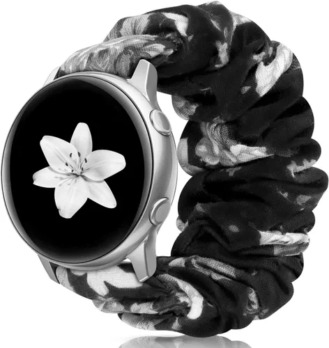 Vista 12 de Correas elásticas de repuesto para Samsung Galaxy Watch 4 5 Pro 6 7 Classic Galaxy Active 1 2 1.57 pulgadas y 1.732 pulgadas para mujer, Bla-S