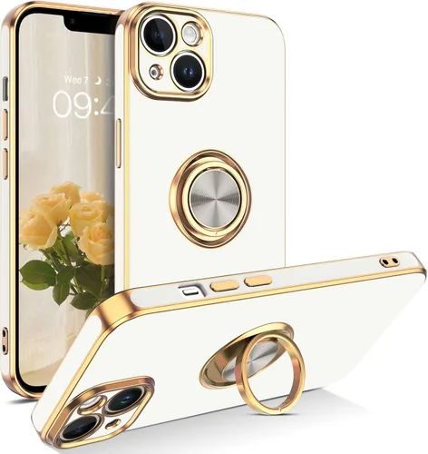 Vista 15 de VENINGO Funda para iPhone 14, funda para iPhone 14, ajuste delgado, suave soporte de anillo de 360° con base, compatible con soporte magnético