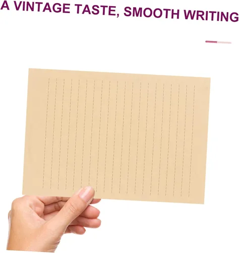 Vista 7 de Juego de papel de escritura retro, 100 hojas de letras rayadas, estacionario, sabor vintage
