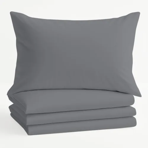 Vista 21 de Comfort Beddings Juego de 4 fundas de almohada estándar, 100% algodón orgánico de 600 hilos, fundas de almohada de algodón rosa rubor, fundas