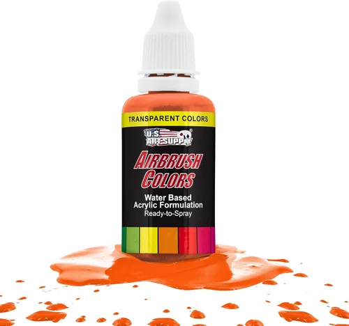 Vista 13 de U.S. Art Supply Pintura acrílica transparente Chartruesse para aerógrafo, 8 onzas, lista para rociar, pintura con pincel de aire para uñas, modelos