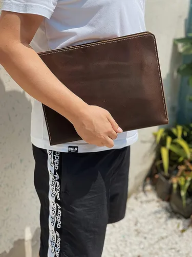 Vista 6 de Folio de cuero personalizado del negocio, para los cojines legales de la escritura del cojín de los tops/cartera del trabajo del tamaño del cuero
