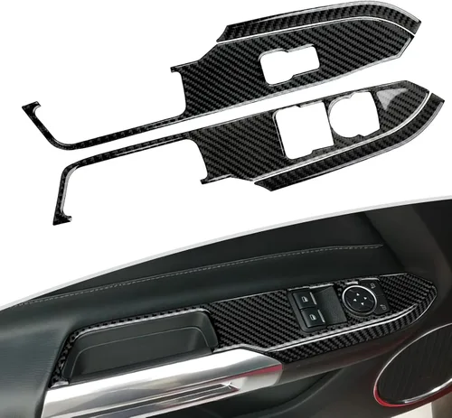 Vista 15 de Adhesivo de vinilo de fibra de carbono para panel de marco de engranajes para Ford Mustang 2015, 2016, 2017, 2018, 2019, 2020, 2021, 2022, 2023
