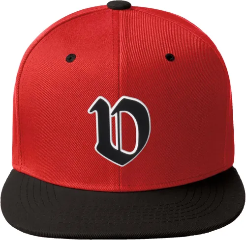 Vista 981 de Daxton Gorra clásica con visera de billete plano con letras del alfabeto inglés antiguo de la A a la Z