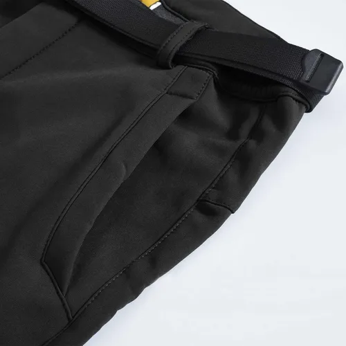 Vista 5 de JHMORP Pantalones de nieve para hombre, repelente al agua, para esquí, snowboard, forro polar, pantalones de concha suave, pantalones con cinturón