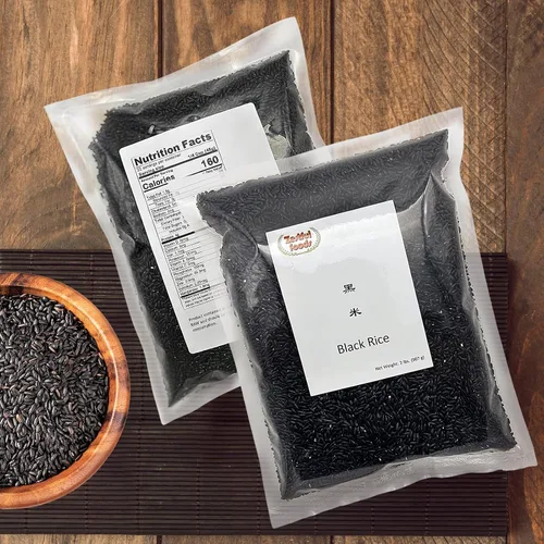 Vista 6 de Zestful Foods Arroz negro, grano entero, sin OMG, alto en fibra, bajo en azúcar, 2 libras, alternativa deliciosa y saludable al arroz blanco