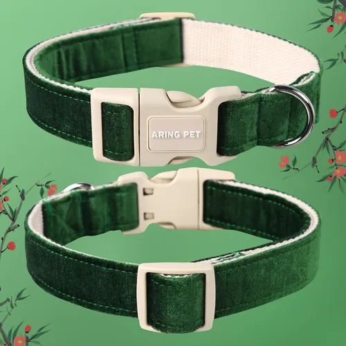 Vista 3 de Aring Pet Collar de algodón, ligero y ajustable, con hebilla de liberación rápida, para perros pequeños, medianos y grandes, para cachorros