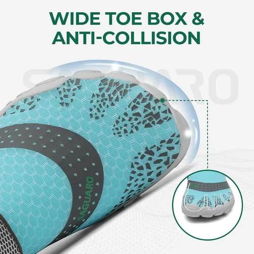 Vista 5 de SAGUARO Zapatos de agua para hombre y mujer, secado rápido, para natación, surf, playa, kayak, zapatos descalzos, puntera ancha