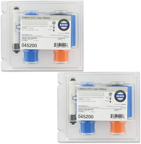 Vista 2 de Fargo 45200 YMCKO - Cinta de color para impresoras DTC4500 y DTC4500e, 500 impresiones, paquete de 2