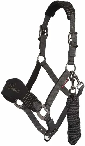 Vista 7 de LeMieux Vogue - Cuello para la cabeza de forro polar, cuello halter y cuerda de plomo, acolchado extra, ajustable en el bordillo y correa