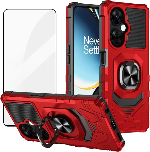 Vista 11 de Ailiber - Funda para OnePlus Nord N30 5G, protector de pantalla, color negro Flexible Stable Ring Kickstand Holder Military-Grade Drop Protection