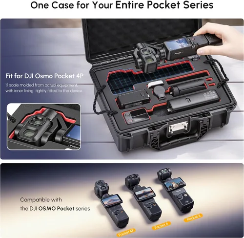 Vista 9 de Estuche rígido impermeable para DJI Osmo Pocket 4P/4, doble capa