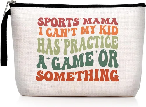 Vista 8 de Regalos divertidos para mamá, esposa, tía, tía, regalos divertidos para mamá, bolsa de maquillaje para amantes de los deportes, mamá, mamá, madre