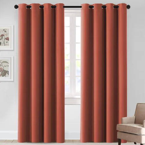 Vista 29 de MeilleMaison Cortinas opacas para dormitorio, con aislamiento térmico, oscurecimiento de habitación, cortinas insonorizadas para ventana, cortinas